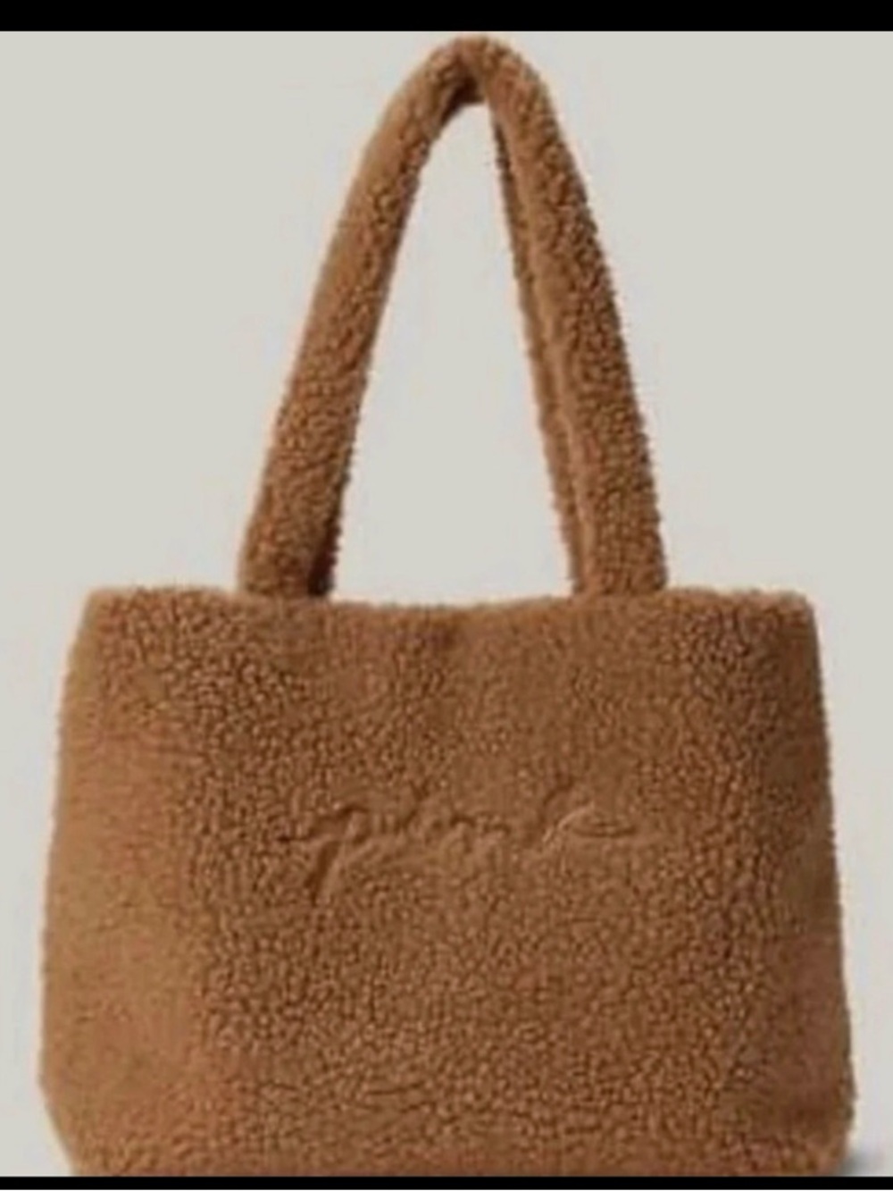 New NWT VICTORIA'S SECRET Pink Large Cozy Plush Tote Bag Sherpa - Brown